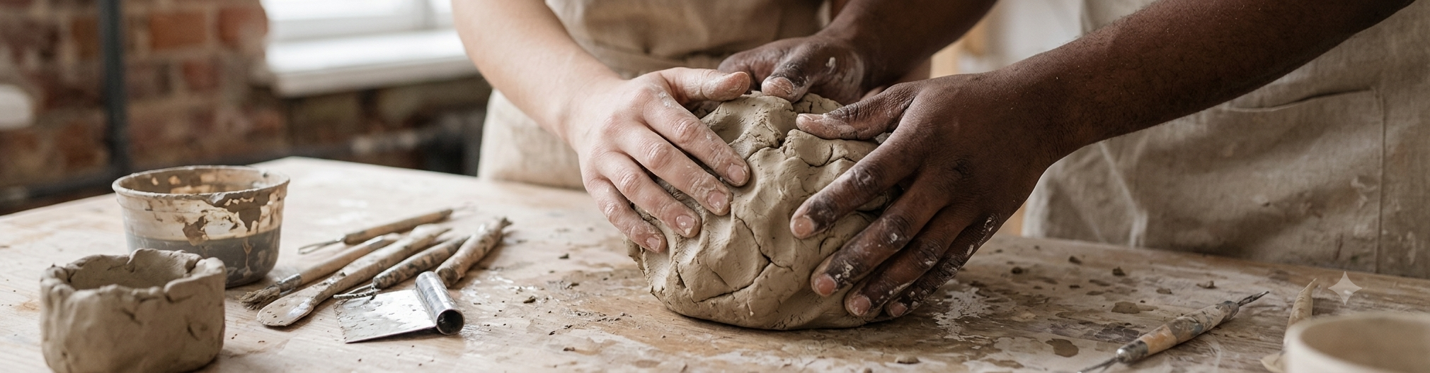 Médiation artistique — travail de l'argile en atelier